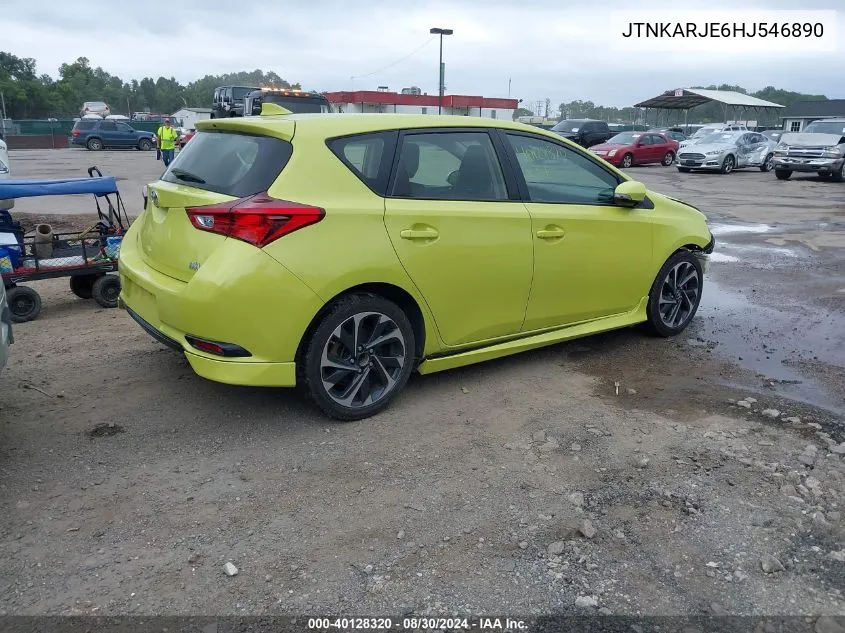 2017 Toyota Corolla Im VIN: JTNKARJE6HJ546890 Lot: 40128320