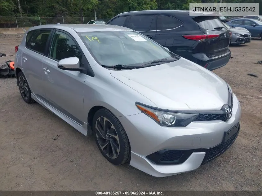 2017 Toyota Corolla Im VIN: JTNKARJE5HJ535542 Lot: 40135257