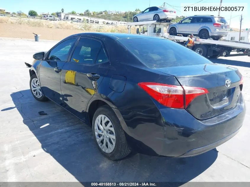 2017 Toyota Corolla L/Le/Xle/Se/Xse VIN: 2T1BURHE6HC800577 Lot: 40158513