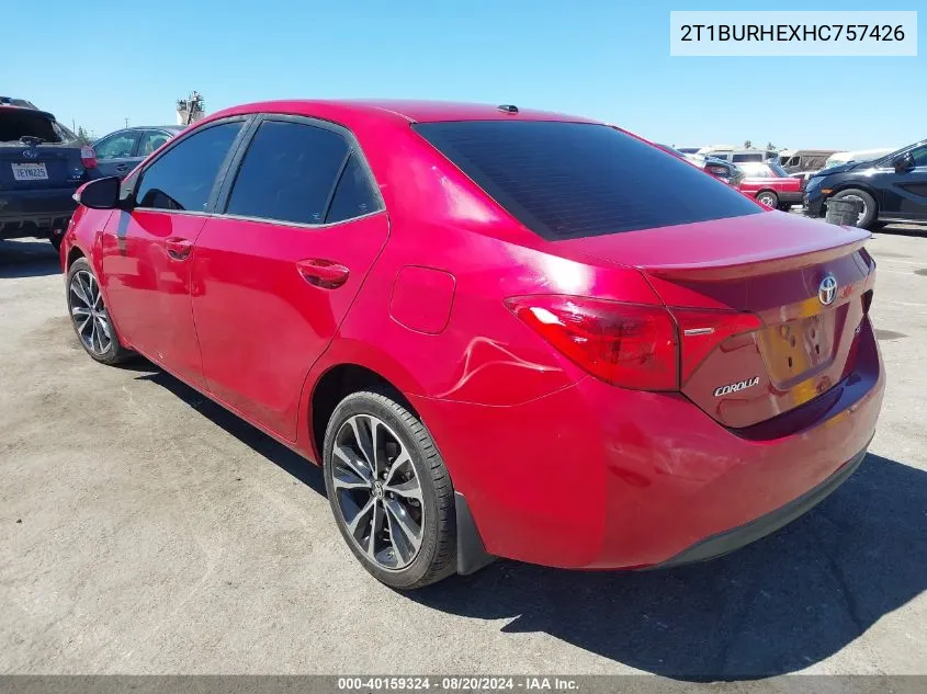 2T1BURHEXHC757426 2017 Toyota Corolla Se