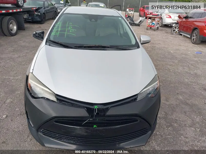 2017 Toyota Corolla Le VIN: 5YFBURHE2HP631884 Lot: 40168270