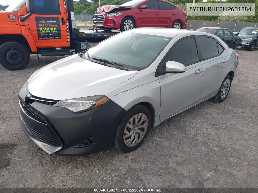 2017 Toyota Corolla Le VIN: 5YFBURHE2HP631884 Lot: 40168270