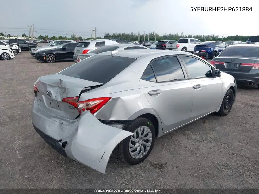 5YFBURHE2HP631884 2017 Toyota Corolla Le