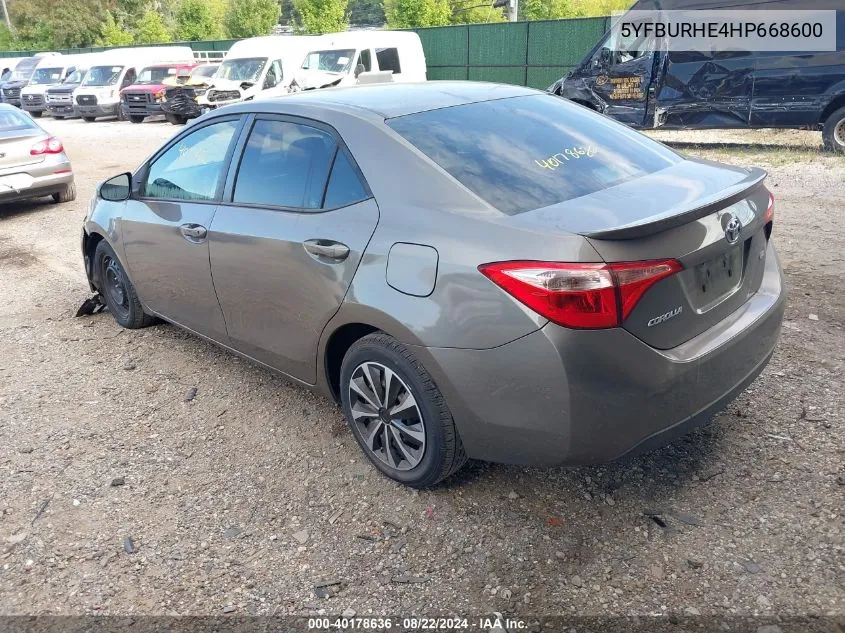 5YFBURHE4HP668600 2017 Toyota Corolla Le