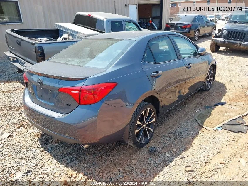 2T1BURHE5HC920774 2017 Toyota Corolla Se