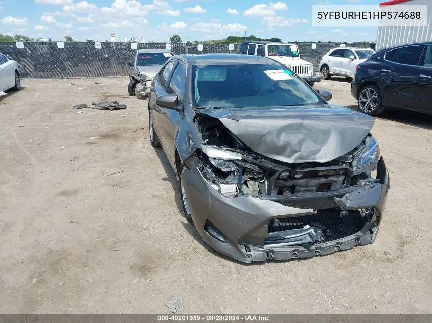 5YFBURHE1HP574688 2017 Toyota Corolla Le