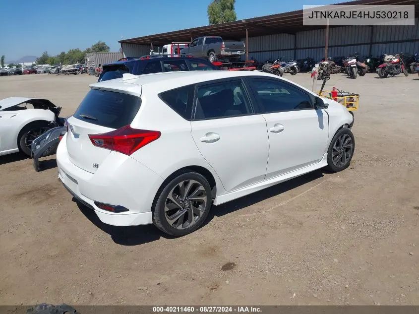 2017 Toyota Corolla Im VIN: JTNKARJE4HJ530218 Lot: 40211460