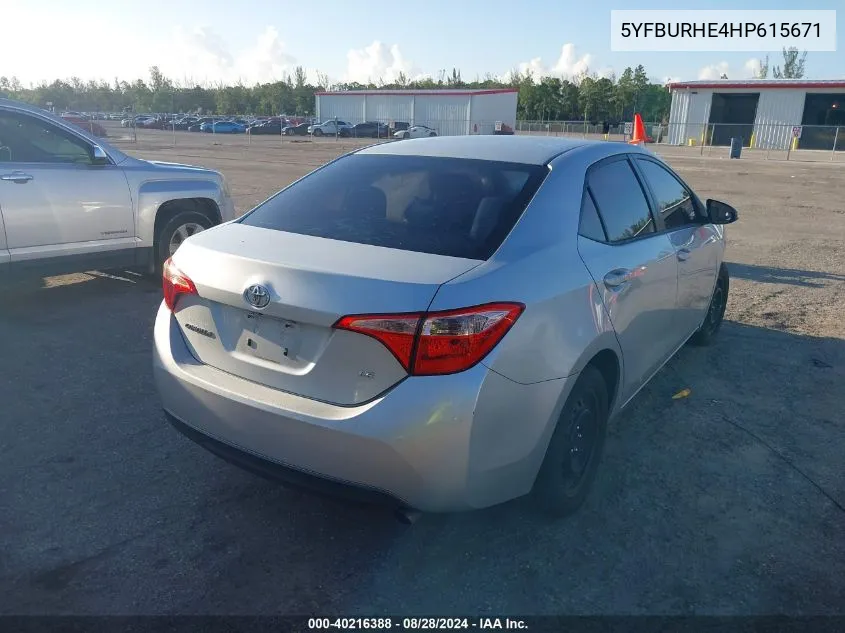 5YFBURHE4HP615671 2017 Toyota Corolla Le