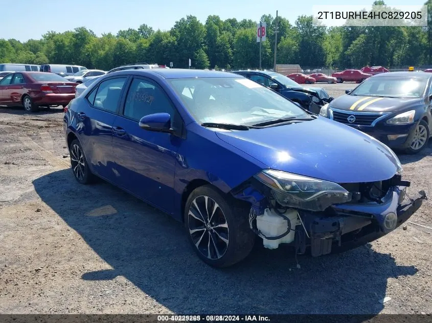 2017 Toyota Corolla Se VIN: 2T1BURHE4HC829205 Lot: 40229265