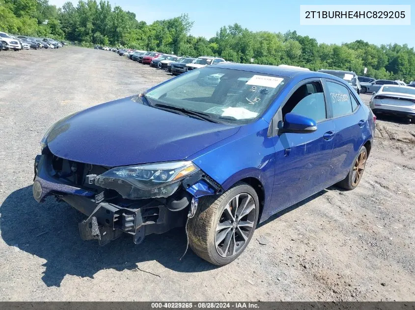 2017 Toyota Corolla Se VIN: 2T1BURHE4HC829205 Lot: 40229265