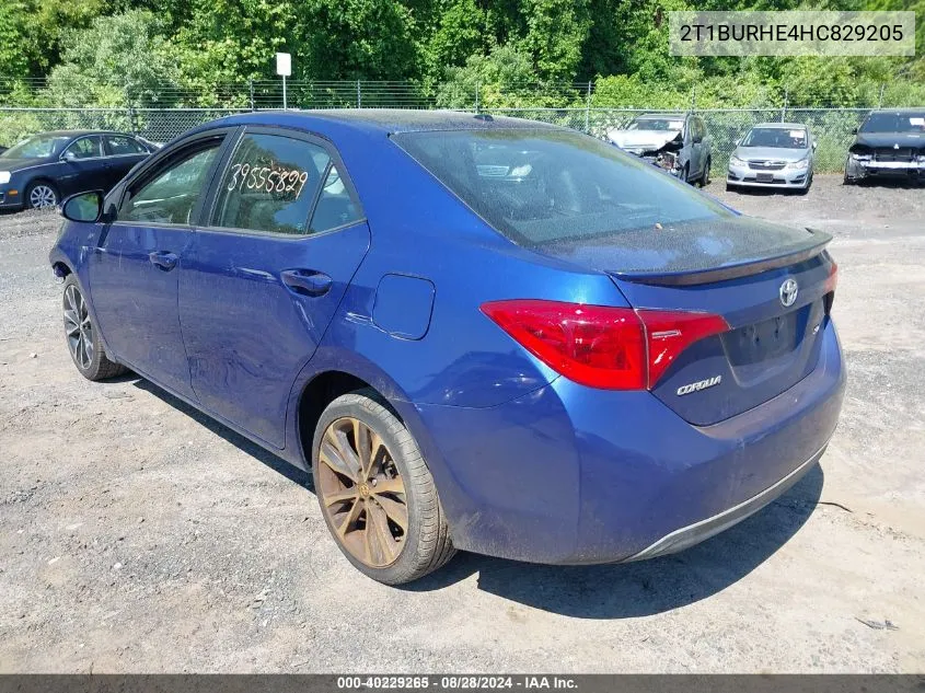 2017 Toyota Corolla Se VIN: 2T1BURHE4HC829205 Lot: 40229265