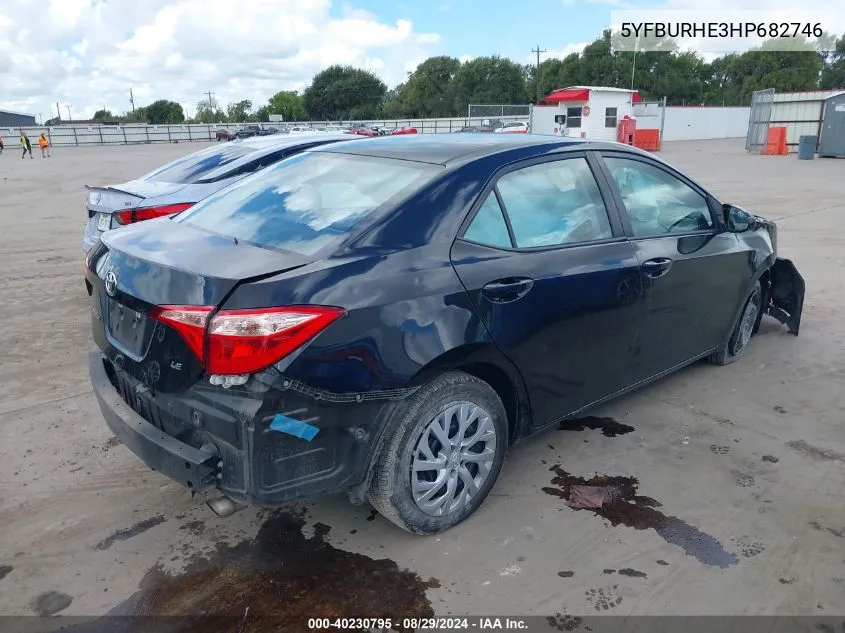 2017 Toyota Corolla Le VIN: 5YFBURHE3HP682746 Lot: 40230795