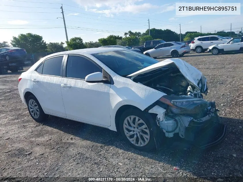 2017 Toyota Corolla Le VIN: 2T1BURHE9HC895751 Lot: 40231170