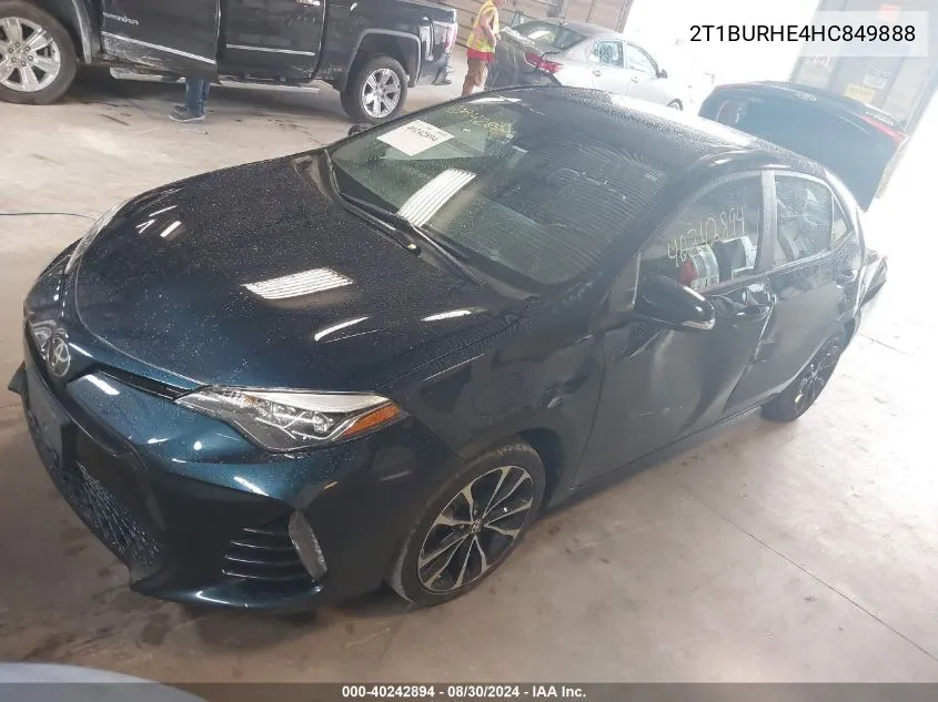 2017 Toyota Corolla Se VIN: 2T1BURHE4HC849888 Lot: 40242894