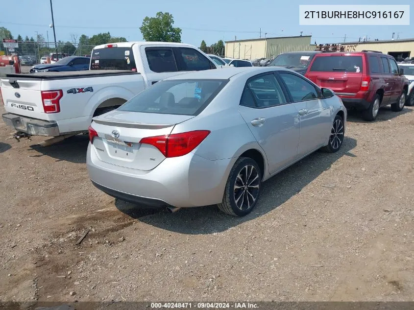 2T1BURHE8HC916167 2017 Toyota Corolla Se