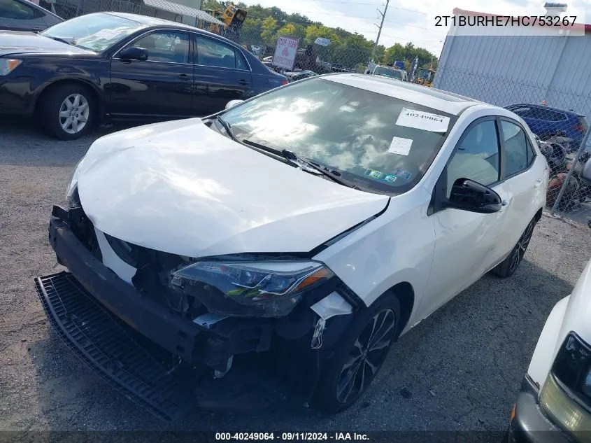 2017 Toyota Corolla Se VIN: 2T1BURHE7HC753267 Lot: 40249064