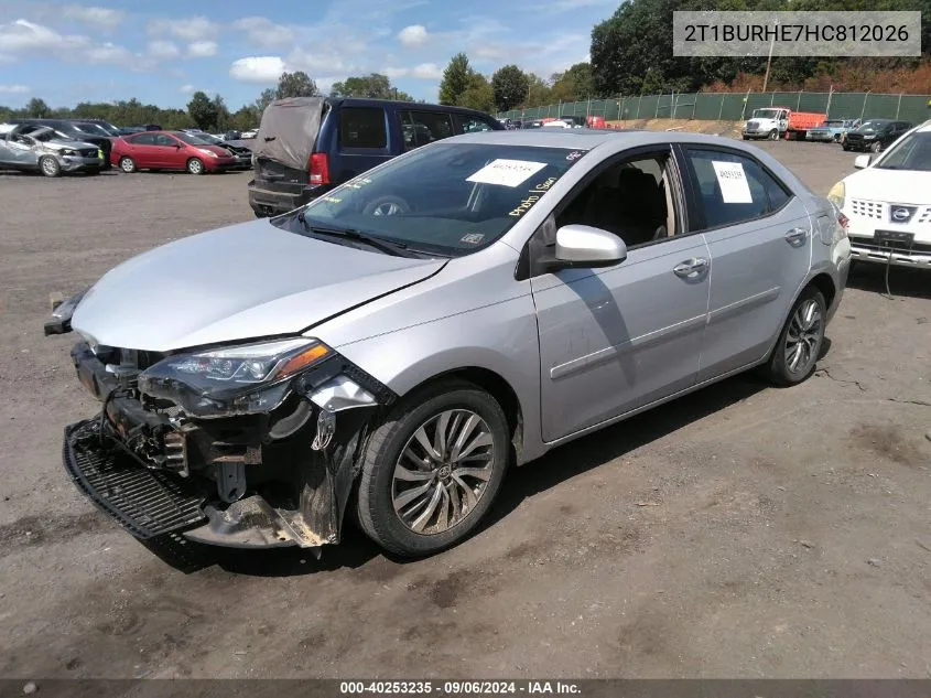 2017 Toyota Corolla Xle VIN: 2T1BURHE7HC812026 Lot: 40253235