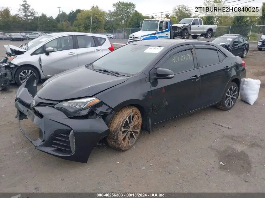 2017 Toyota Corolla L/Le/Xle/Se/Xse VIN: 2T1BURHE2HC840025 Lot: 40256303