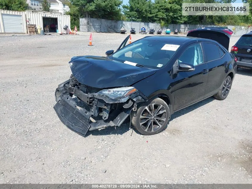 2017 Toyota Corolla Se VIN: 2T1BURHEXHC831685 Lot: 40278728