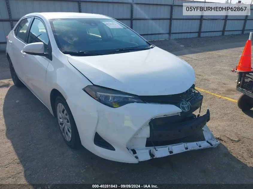 2017 Toyota Corolla L/Le/Xle/Se/Xse VIN: 05YFBURHE0HP62867 Lot: 40281843