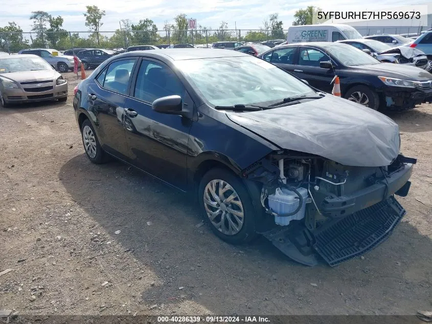 2017 Toyota Corolla Le VIN: 5YFBURHE7HP569673 Lot: 40286339