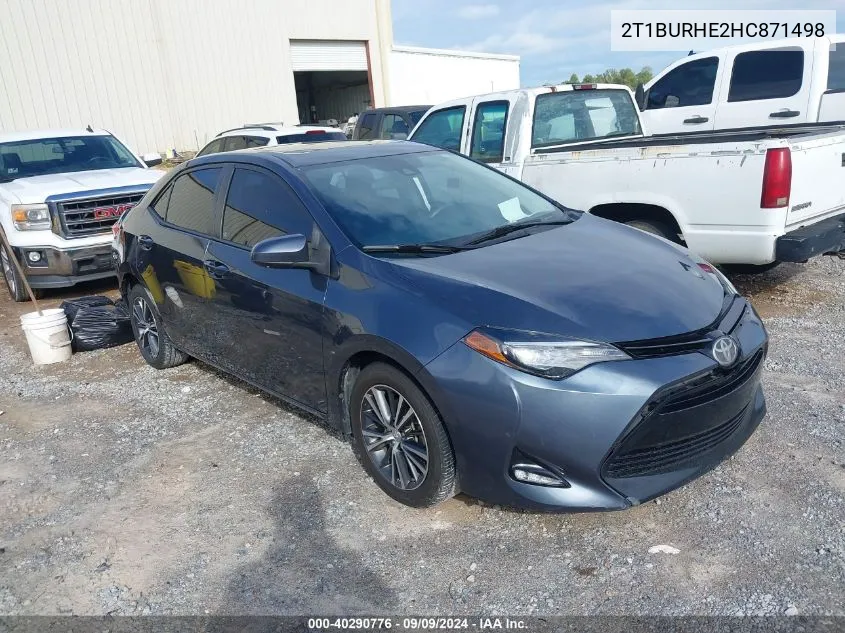 2017 Toyota Corolla Le VIN: 2T1BURHE2HC871498 Lot: 40290776