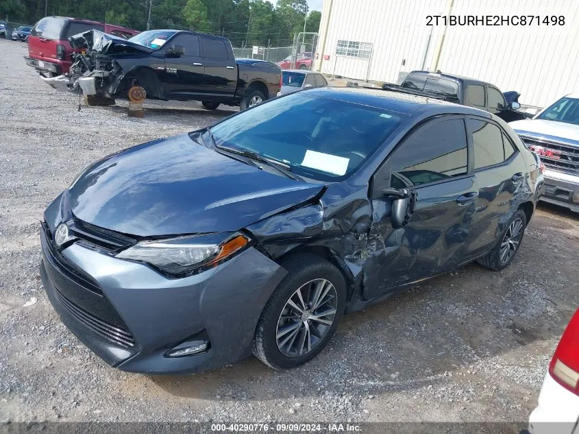 2017 Toyota Corolla Le VIN: 2T1BURHE2HC871498 Lot: 40290776