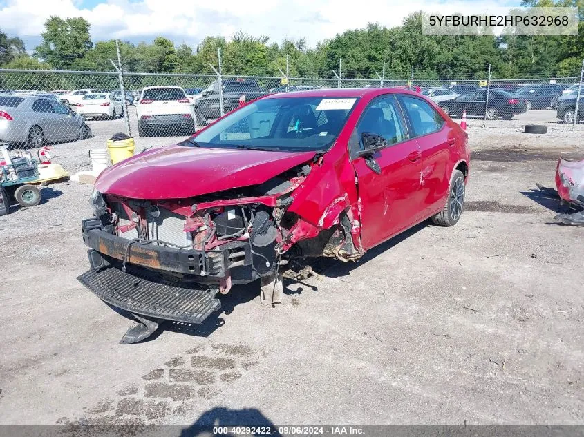 2017 Toyota Corolla Se VIN: 5YFBURHE2HP632968 Lot: 40292422