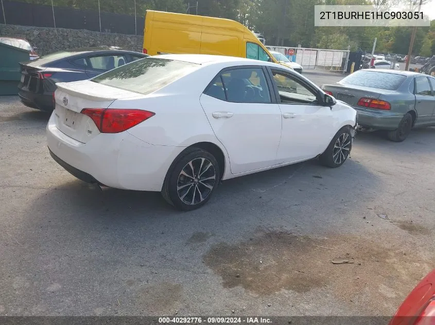 2017 Toyota Corolla Se VIN: 2T1BURHE1HC903051 Lot: 40292776