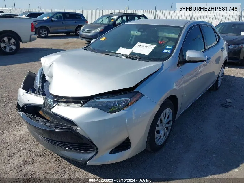 5YFBURHE2HP681748 2017 Toyota Corolla L/Le/Xle/Se/Xse