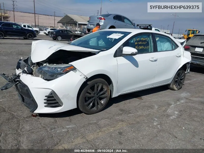 5YFBURHEXHP639375 2017 Toyota Corolla Se