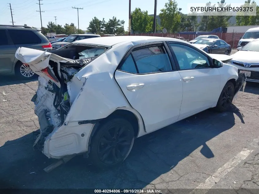 2017 Toyota Corolla Se VIN: 5YFBURHEXHP639375 Lot: 40294806