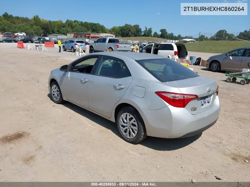 2017 Toyota Corolla Le VIN: 2T1BURHEXHC860264 Lot: 40295833