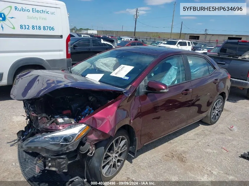 2017 Toyota Corolla Se Special Edition VIN: 5YFBURHE5HP634696 Lot: 40302498