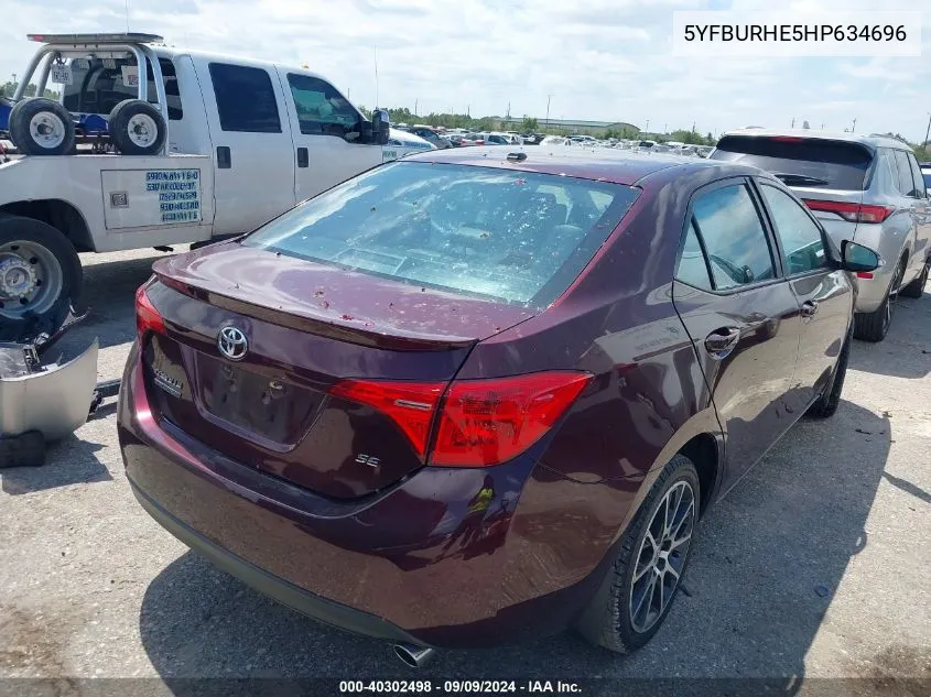 2017 Toyota Corolla Se Special Edition VIN: 5YFBURHE5HP634696 Lot: 40302498