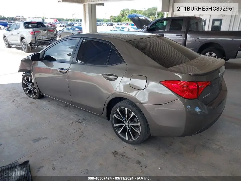 2T1BURHE5HC892961 2017 Toyota Corolla L/Le/Xle/Se/Xse