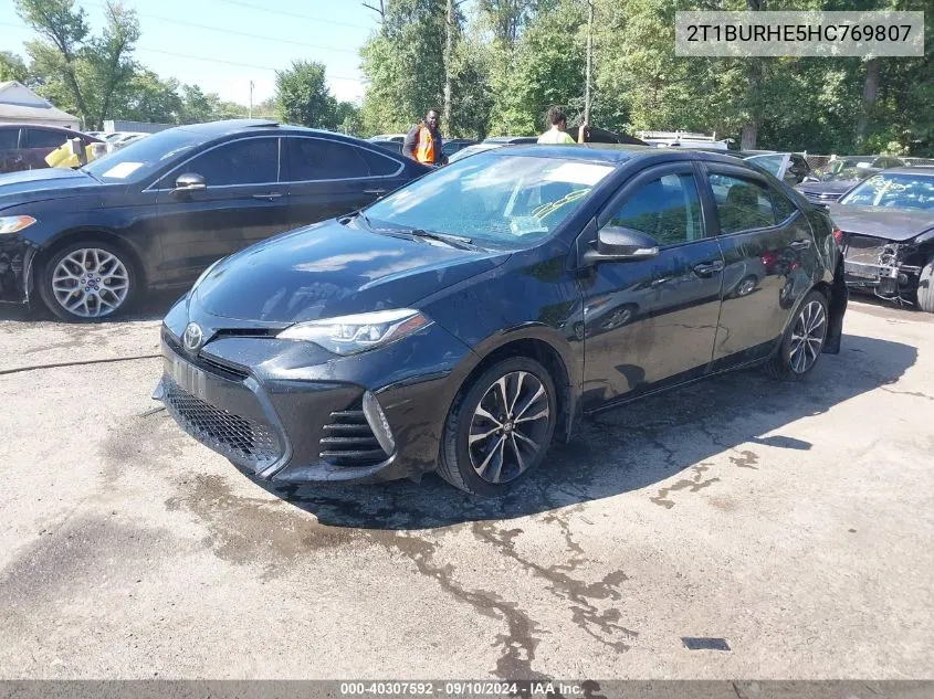 2017 Toyota Corolla Se VIN: 2T1BURHE5HC769807 Lot: 40307592