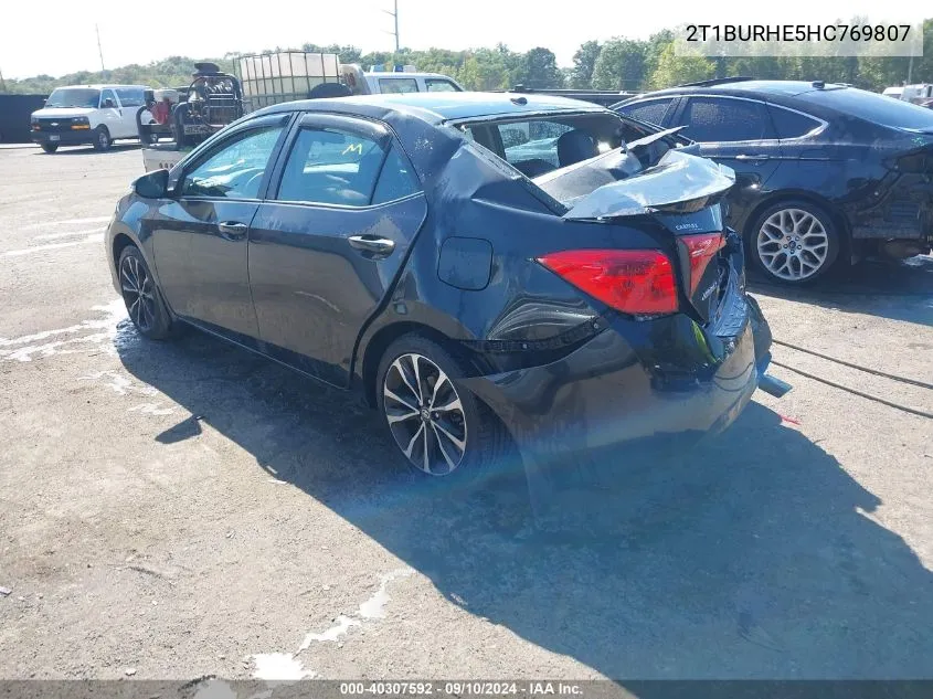 2017 Toyota Corolla Se VIN: 2T1BURHE5HC769807 Lot: 40307592