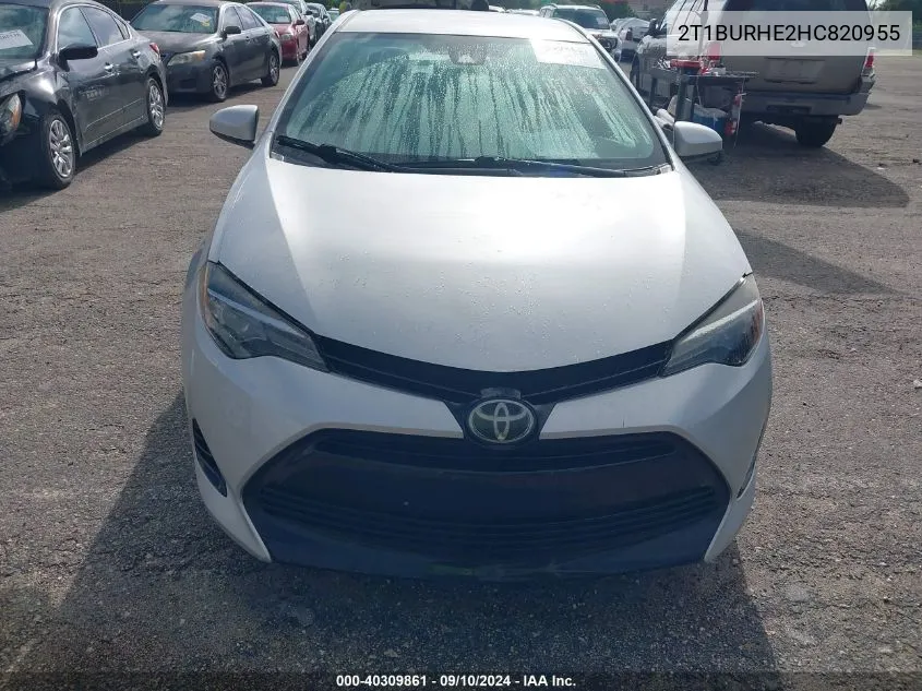 2017 Toyota Corolla L/Le/Xle/Se/Xse VIN: 2T1BURHE2HC820955 Lot: 40309861