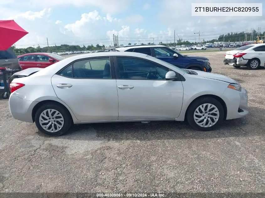 2T1BURHE2HC820955 2017 Toyota Corolla L/Le/Xle/Se/Xse