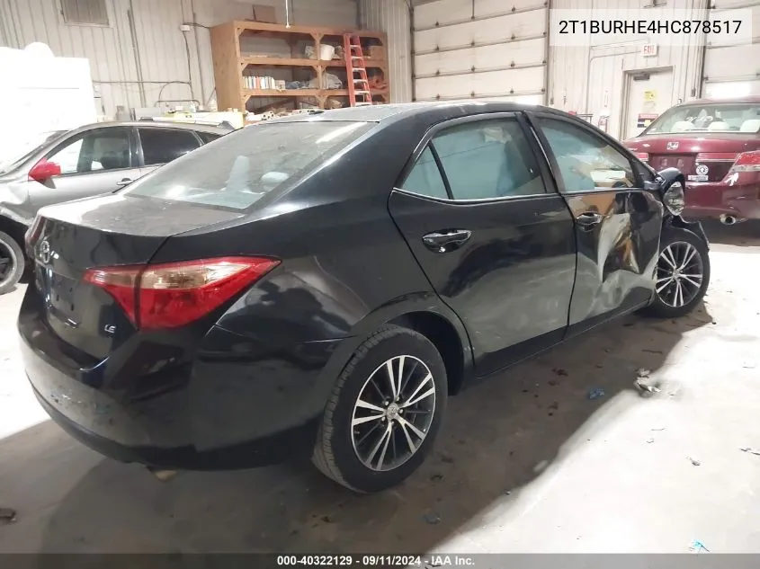 2017 Toyota Corolla L/Le/Xle/Se/Xse VIN: 2T1BURHE4HC878517 Lot: 40322129