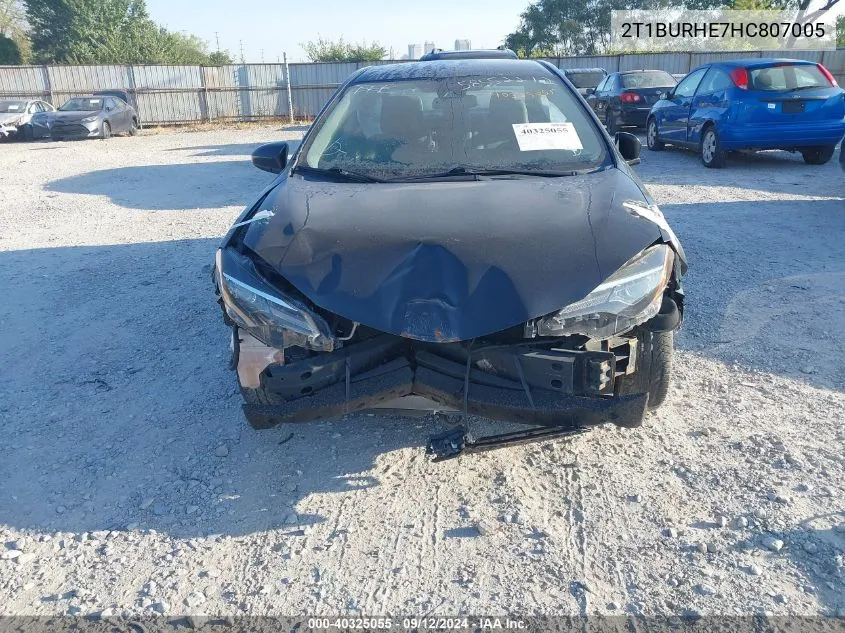 2T1BURHE7HC807005 2017 Toyota Corolla Le