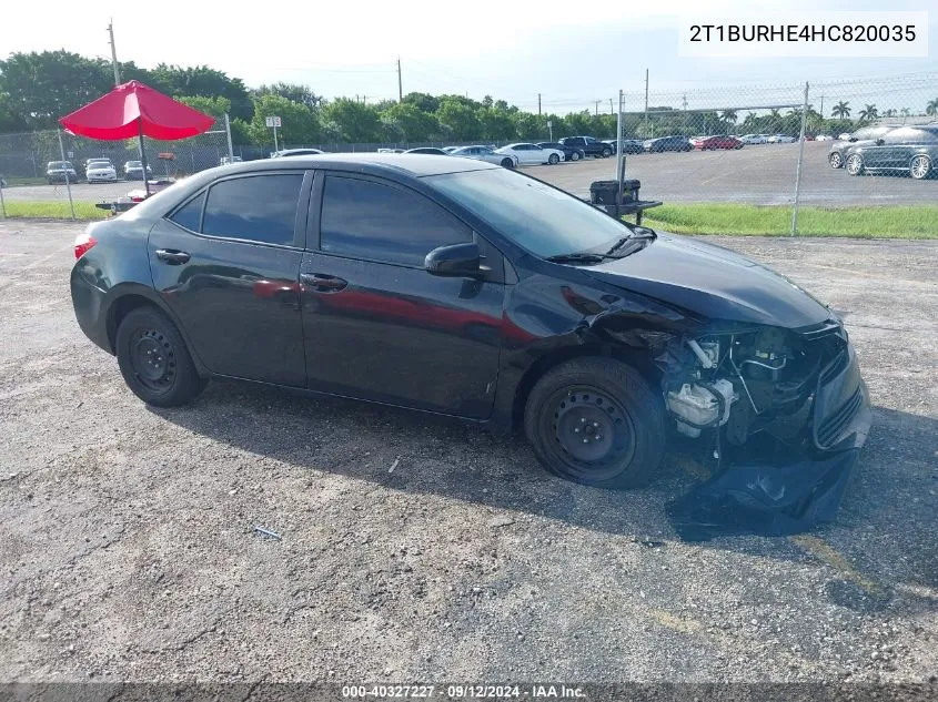 2017 Toyota Corolla L/Le/Xle/Se/Xse VIN: 2T1BURHE4HC820035 Lot: 40327227