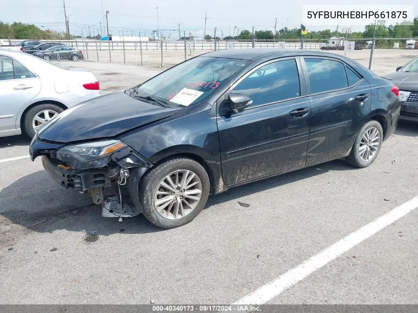 2017 Toyota Corolla Se VIN: 5YFBURHE8HP661875 Lot: 40340173