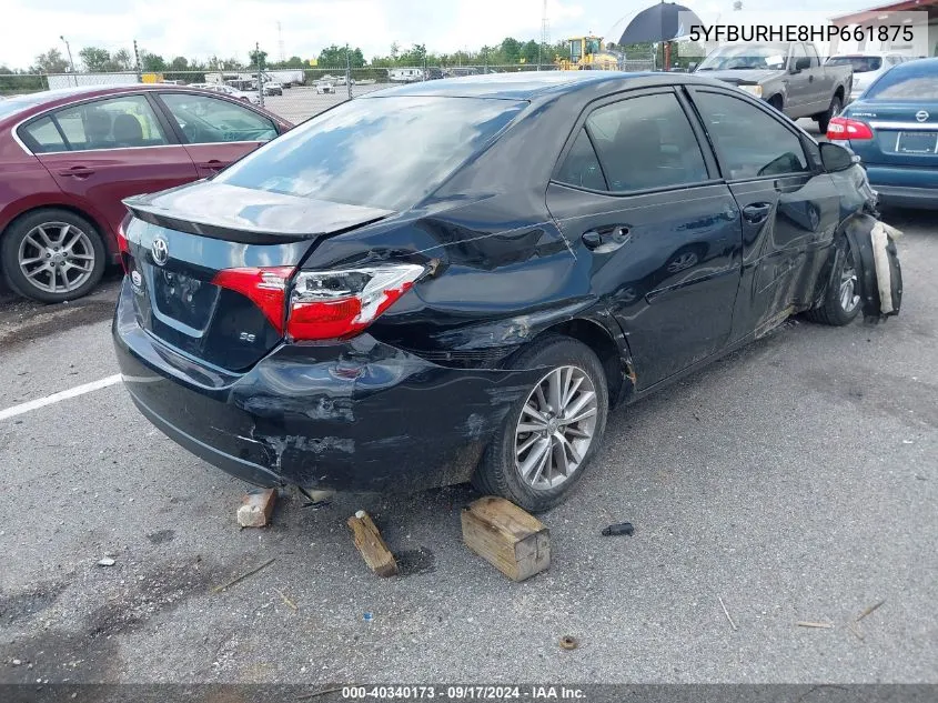 2017 Toyota Corolla Se VIN: 5YFBURHE8HP661875 Lot: 40340173