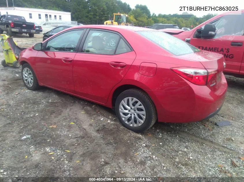 2017 Toyota Corolla L/Le/Xle/Se/Xse VIN: 2T1BURHE7HC863025 Lot: 40341964