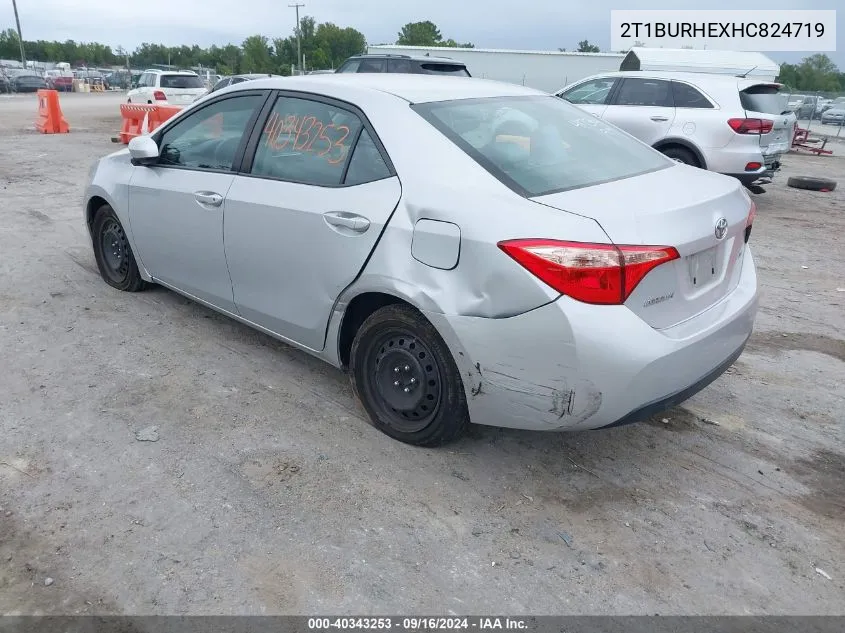 2017 Toyota Corolla Le VIN: 2T1BURHEXHC824719 Lot: 40343253