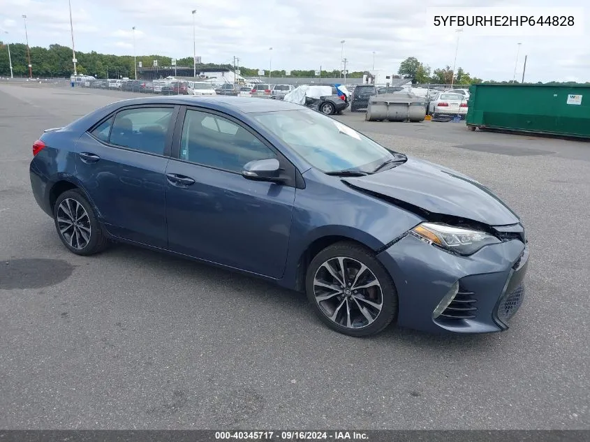 2017 Toyota Corolla L/Le/Xle/Se/Xse VIN: 5YFBURHE2HP644828 Lot: 40345717