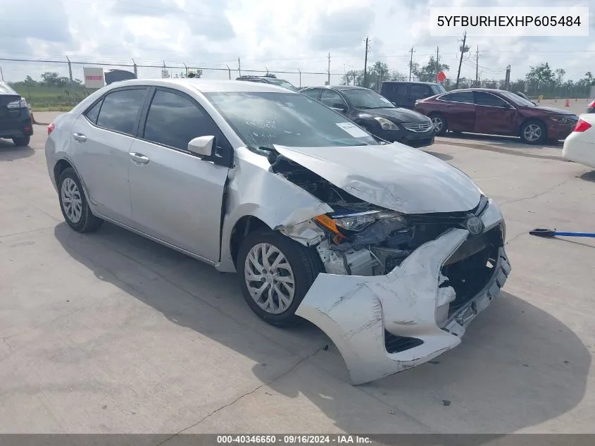 2017 Toyota Corolla Le VIN: 5YFBURHEXHP605484 Lot: 40346650