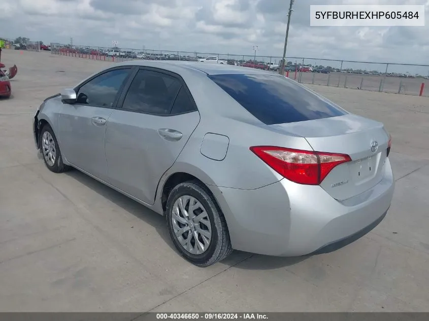 5YFBURHEXHP605484 2017 Toyota Corolla Le